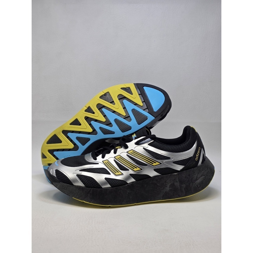 adidas Adizero Aruku JR1476 Black Silver Yellow Running Shoes Mens Size 12 New